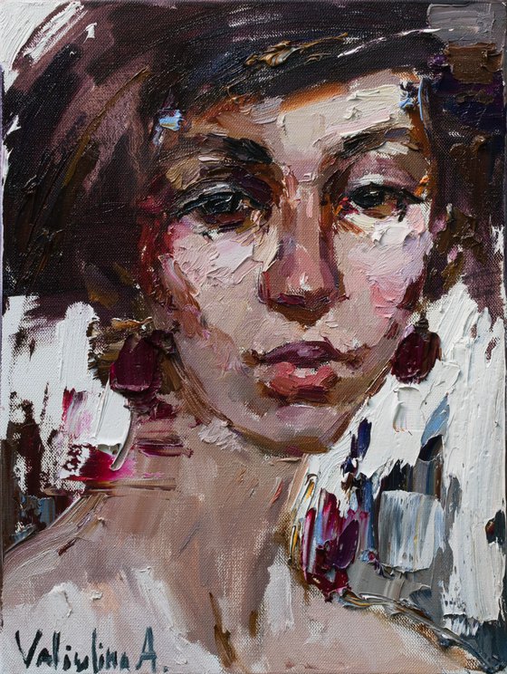 Woman portrait Original oil painting