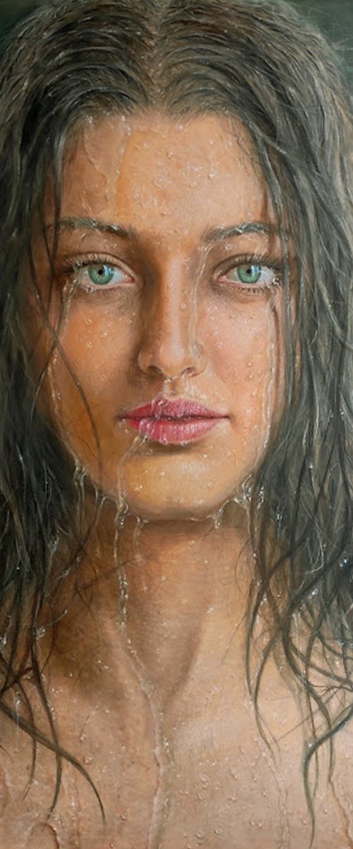 Green Eyes 55x81 in by Vishalandra Dakur