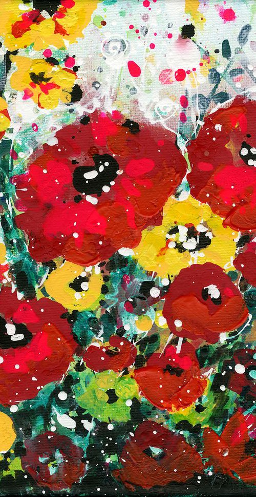 Dreaming About Poppies -  Abstract Flower Painting  by Kathy Morton Stanion by Kathy Morton Stanion