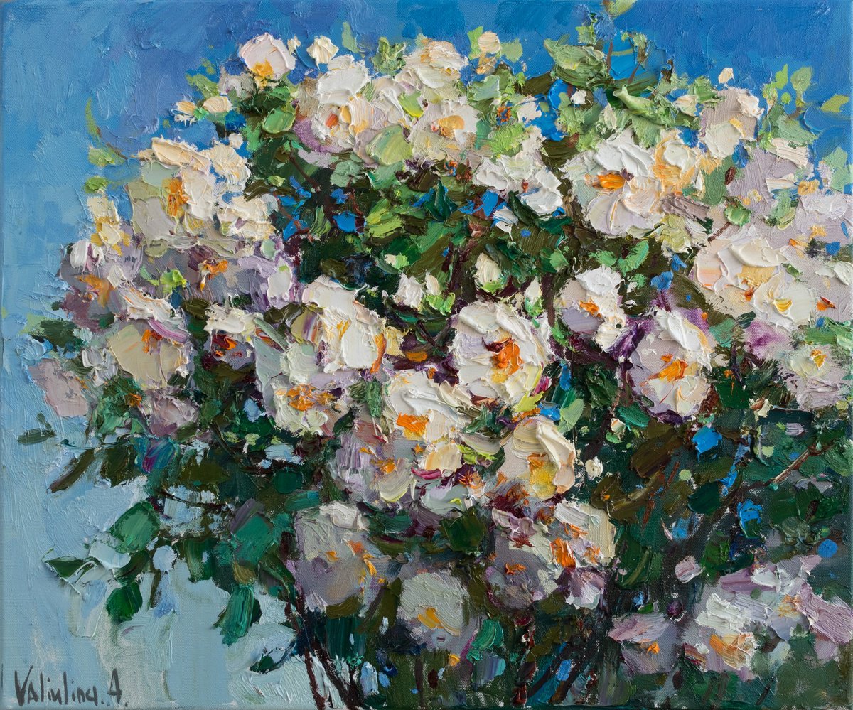 White roses by Anastasiia Valiulina