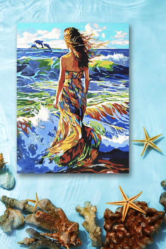 Woman on the seashore