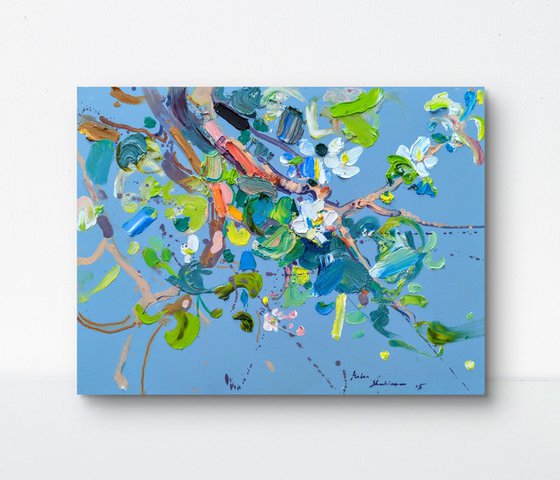 Blossom on blue
