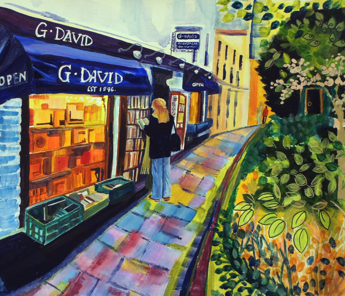 Just Browsing - Cambridge By Julia Rigby, 12 X 10, Artwork For Sale On Artfinder