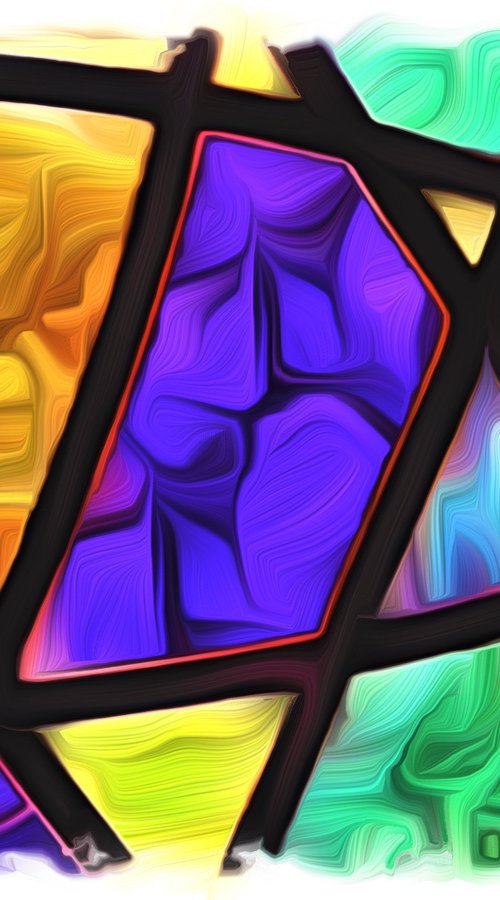 Silk painting: Abstract Stained Glass by Tony Roberts