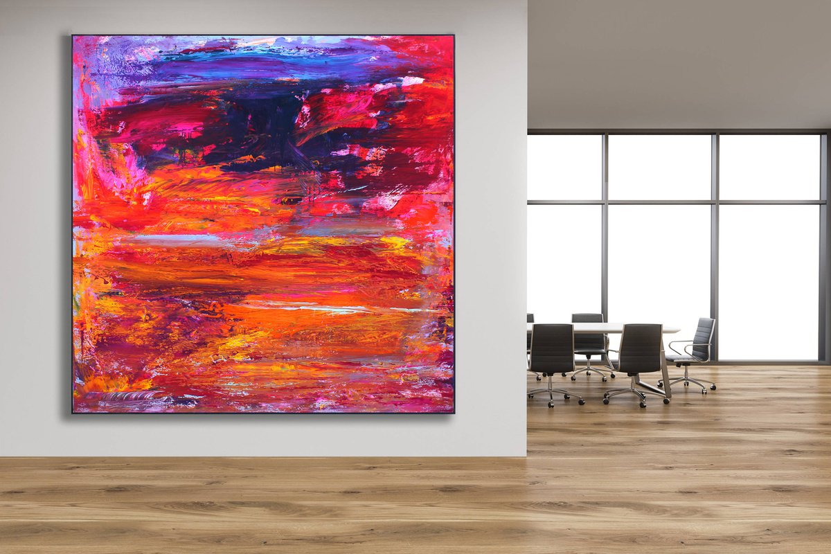 Abstract Acrylic Painting By Veljko Martinovic, 79 X 79", - Symphony No. 9 ~ Beethoven-, Original Artwork