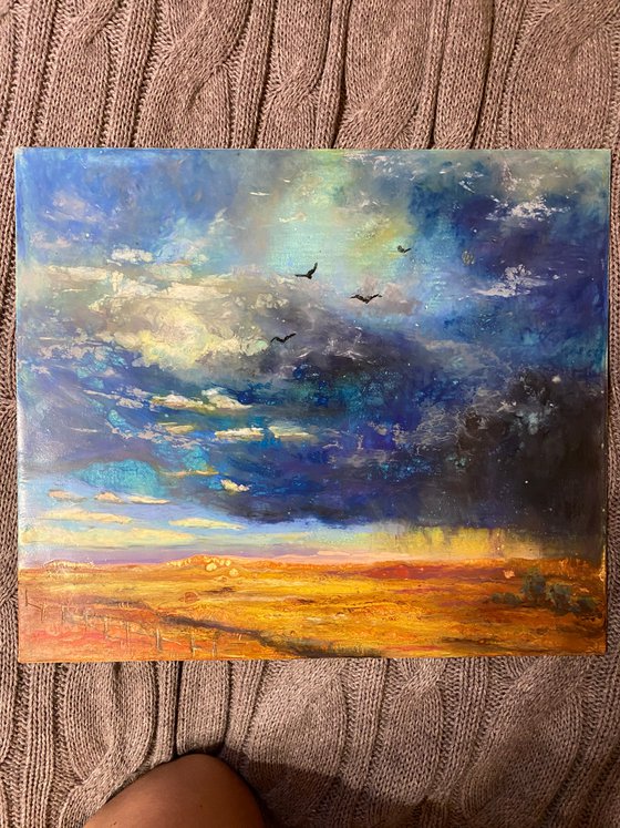 Before the storm. Encaustic.