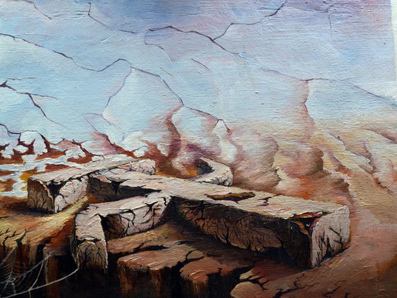 “The Exodus”Triptych on Wood