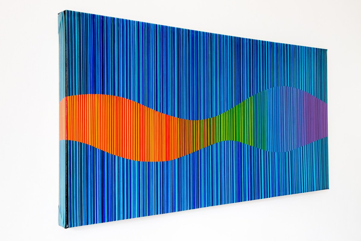 Abstract Acrylic Painting By Stefan Fierros, 36 X 18", Logical Progression - 54, Original Artwork