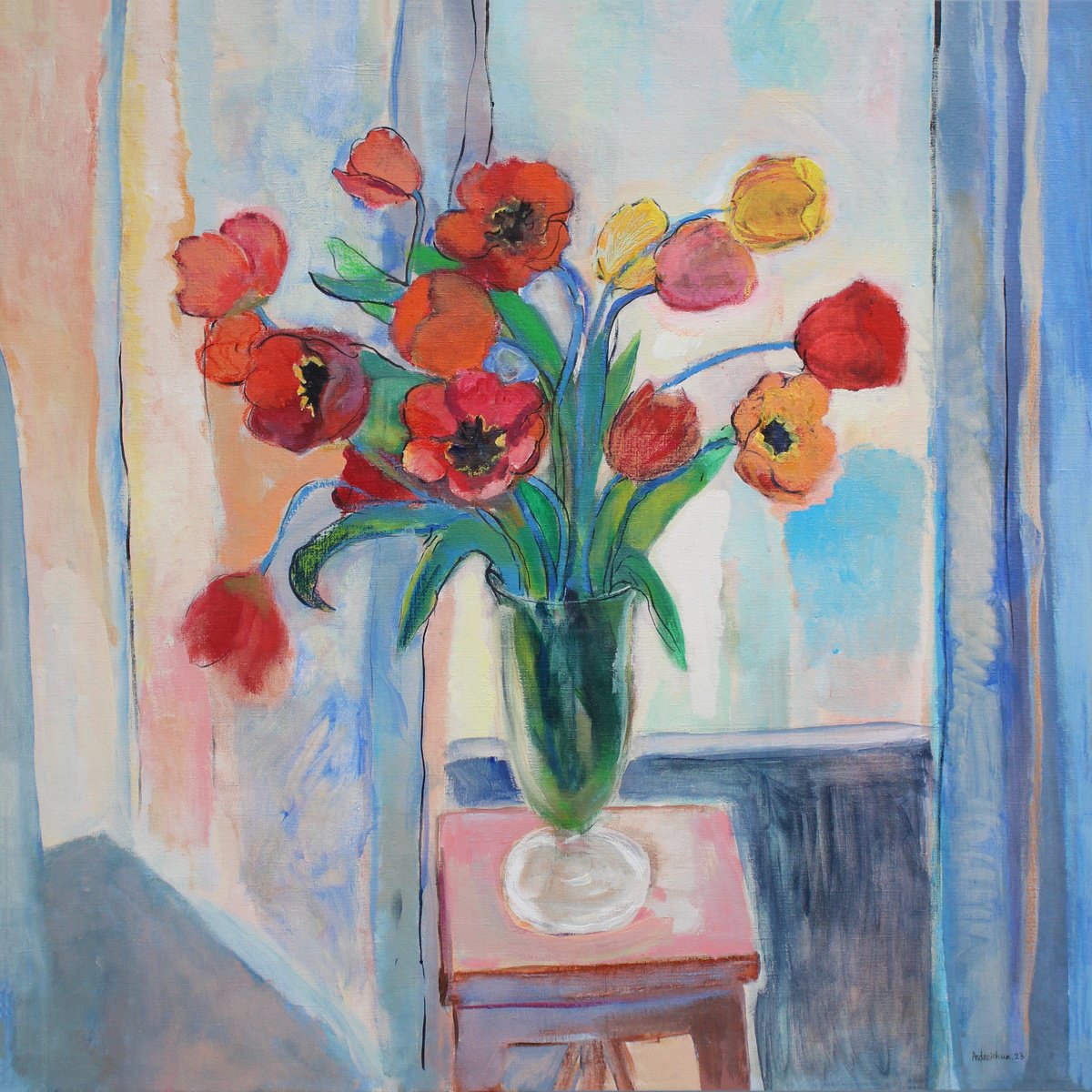  Tulips By Artem Andreichuk, 39 X 39, Artwork For Sale On Artfinder