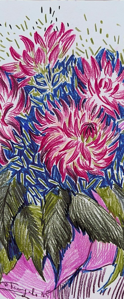 Dahlias flowers by Yuliia Pastukhova