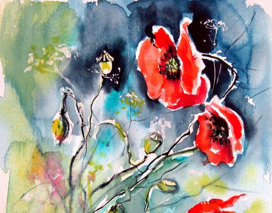Playful poppy flowers II