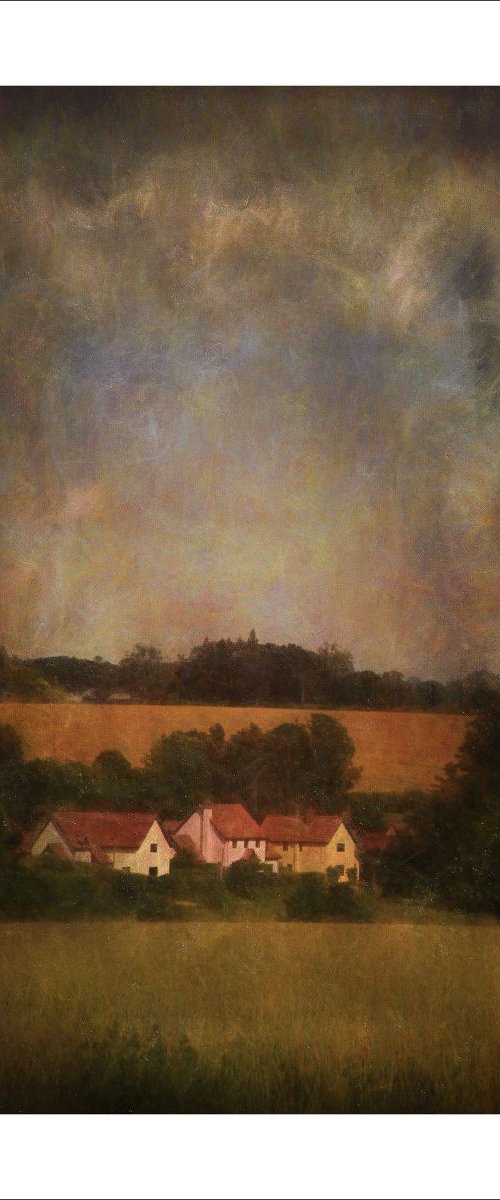 Cottages in the fields by Martin  Fry