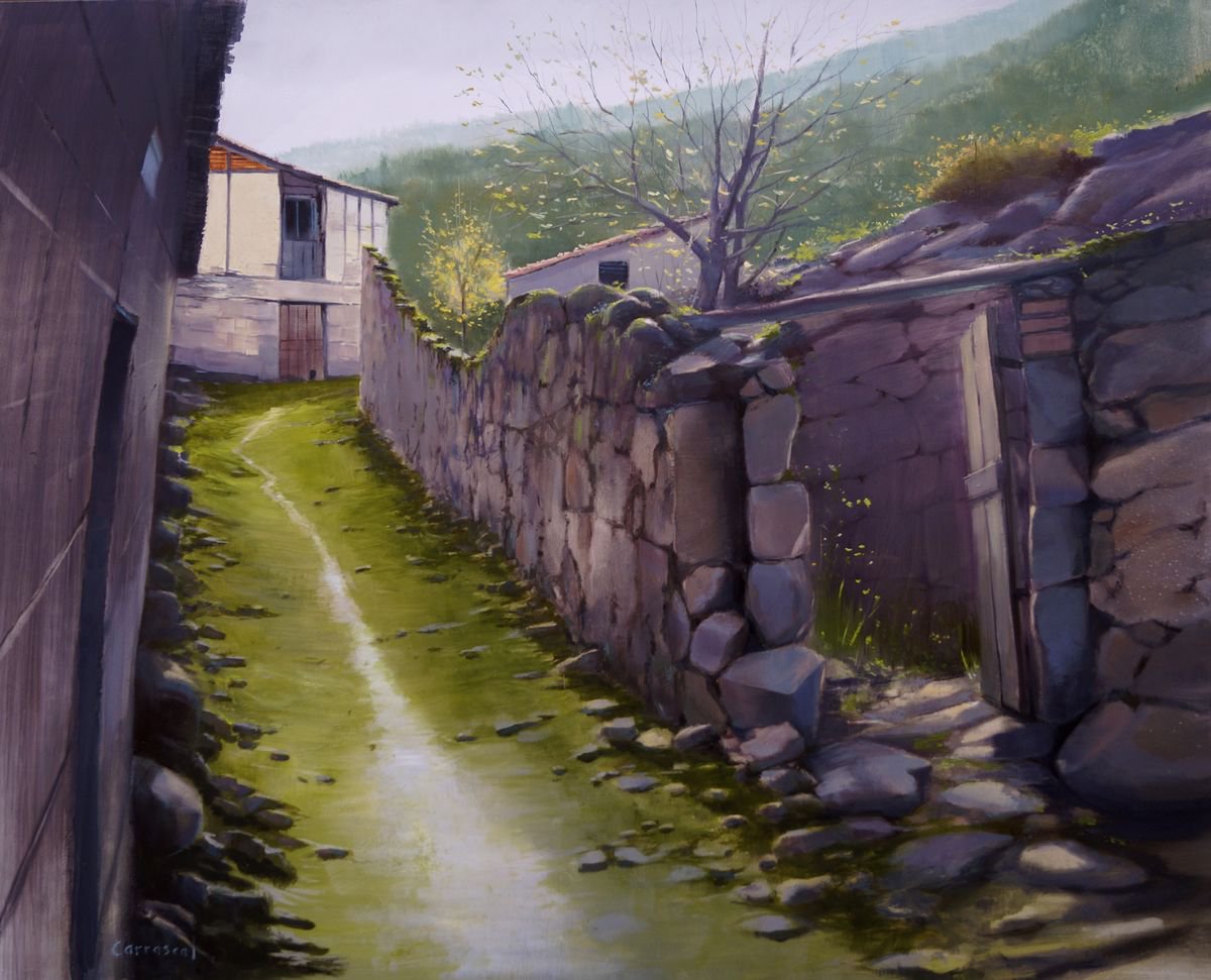 Impressionistic Landscape Oil Painting By Rafael Carrascal, 39 X 32", El Torno. 100X81., Original Artwork