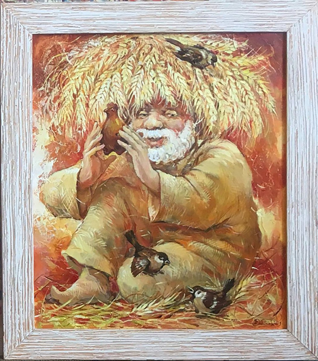 Impressionistic Portrait Oil Painting By Titinin Yurii, 20 X 24", House With A Whistle, Original Artwork