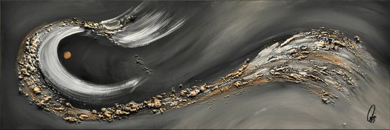 Black and Gold- Abstract- Painting- Acrylic Canvas Art - Wall Art - Framed Art -  Modern Art