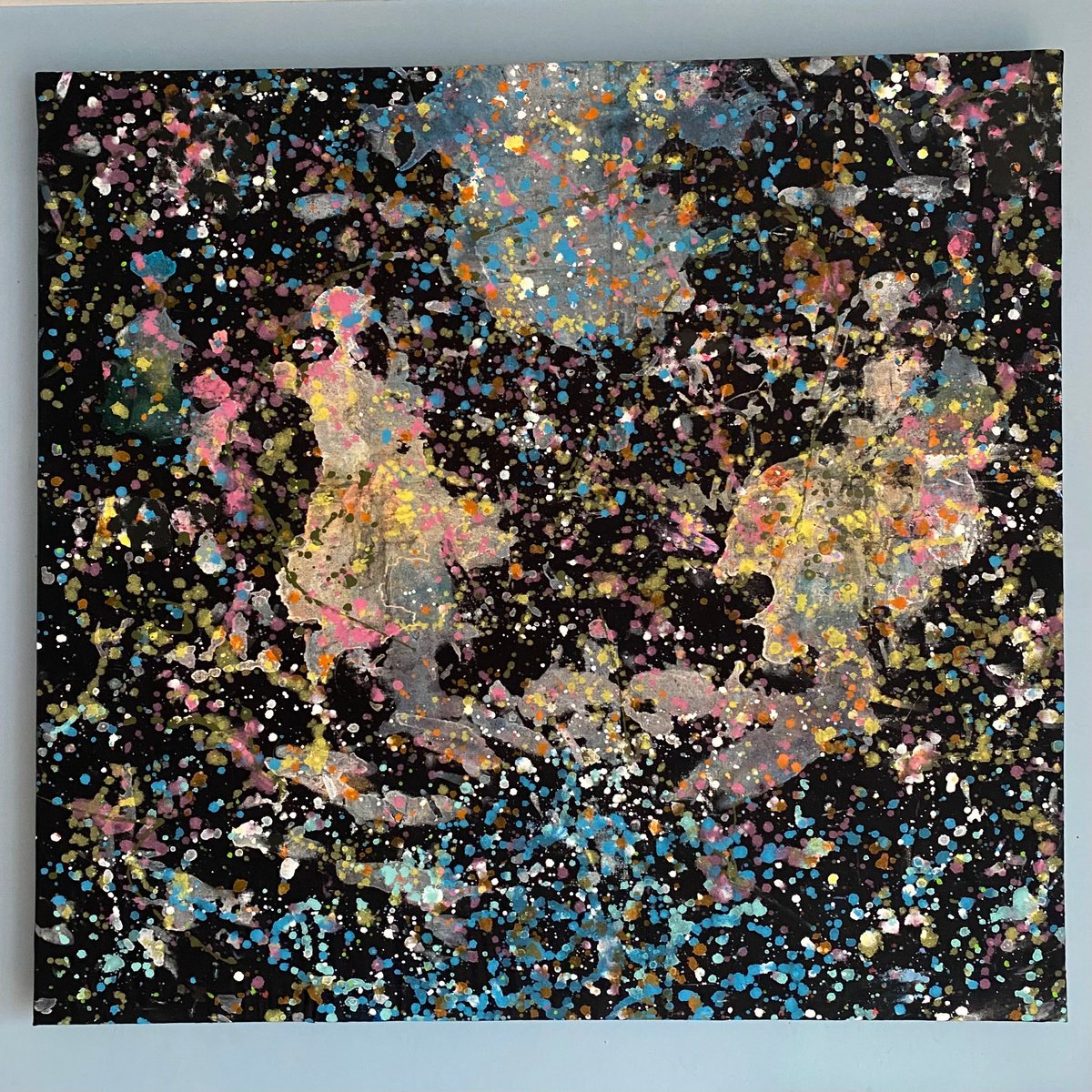 Expressive Abstract Painting By Stefano Pallara, 40 X 37", Humbling Entropy, Original Artwork