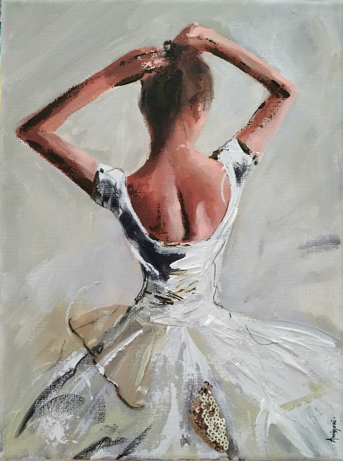 Enlighten study  3-Ballerina- woman Painting on canvas by Antigoni Tziora