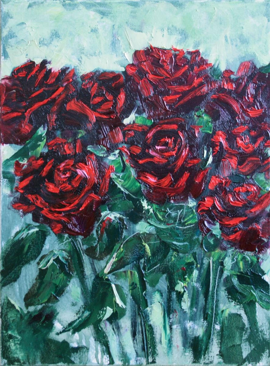 Roses V / ORIGINAL PAINTING by Salana Art Gallery