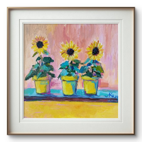 Three Sunflowers