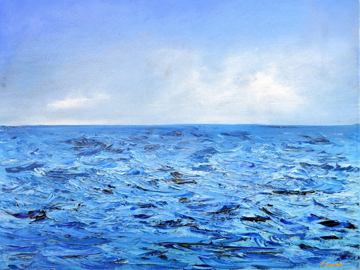 Ultramarine Rhythm: The First Pulse By Lumina Studio, 20 X 16, Artwork For Sale On Artfinder