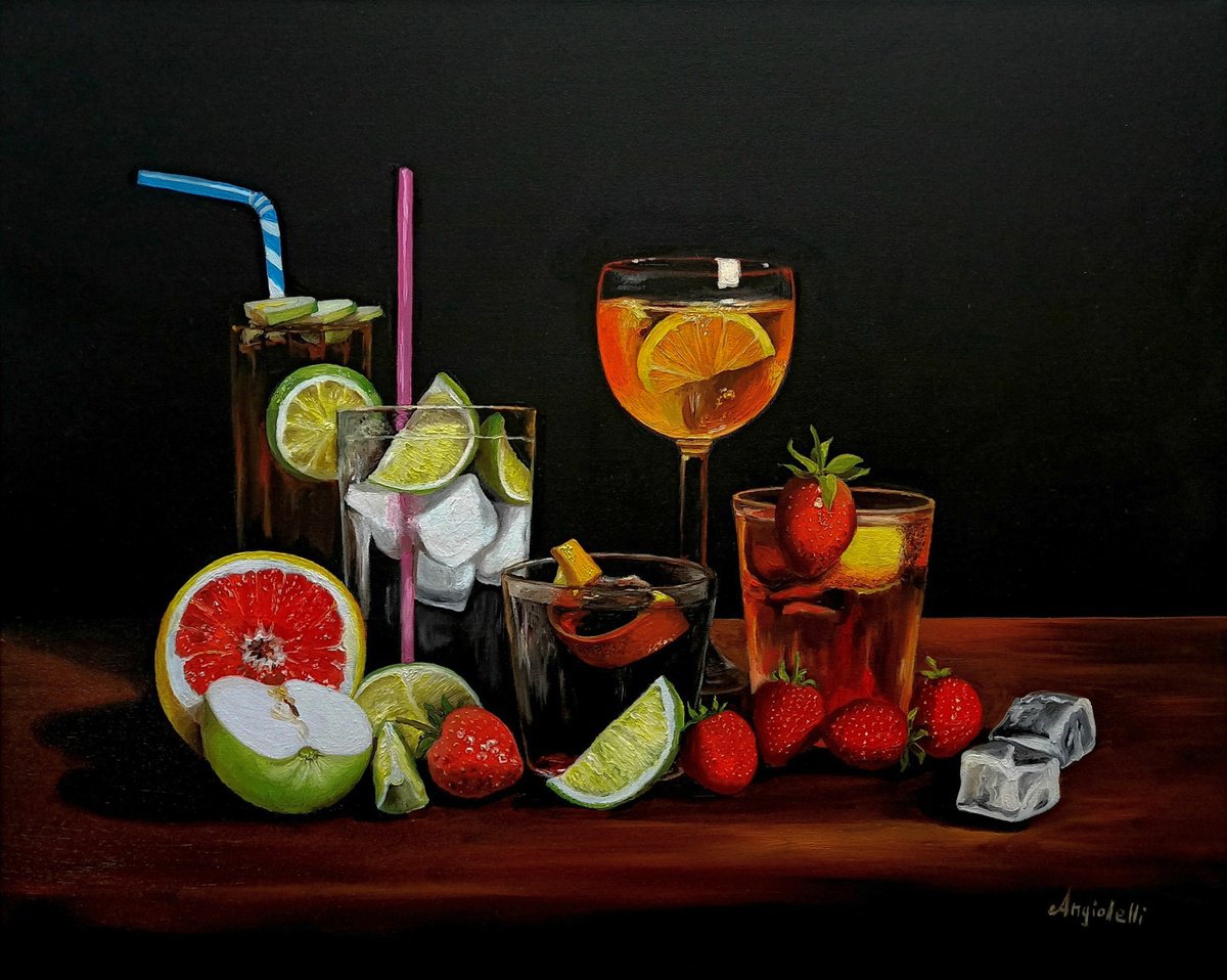 Still life with drinks by Anna Rita Angiolelli