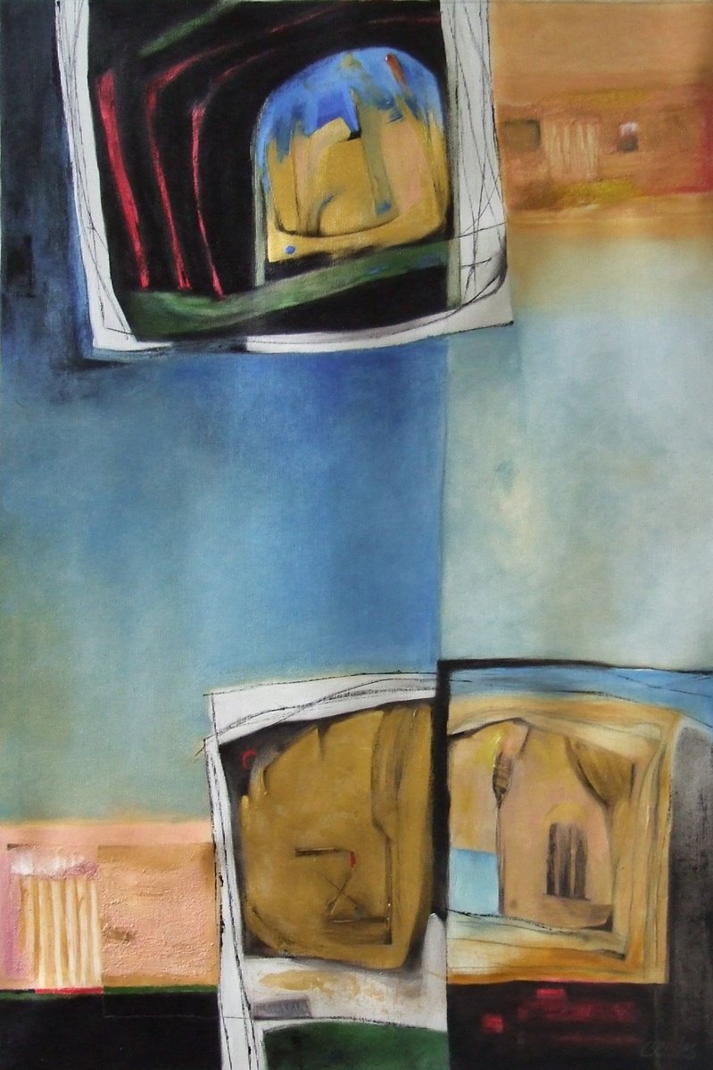 Abstract Oil Painting By Csaba Csendes, 24 X 35, Hobo, Original Artwork