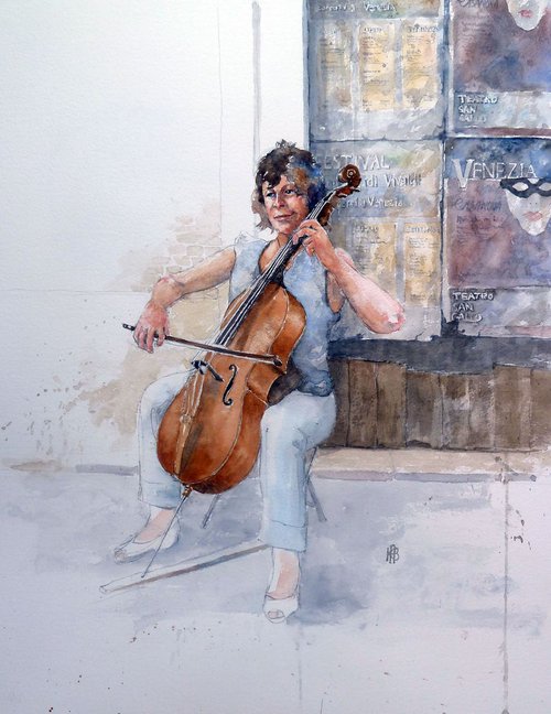 Cellist, Venice by Kevin Butters