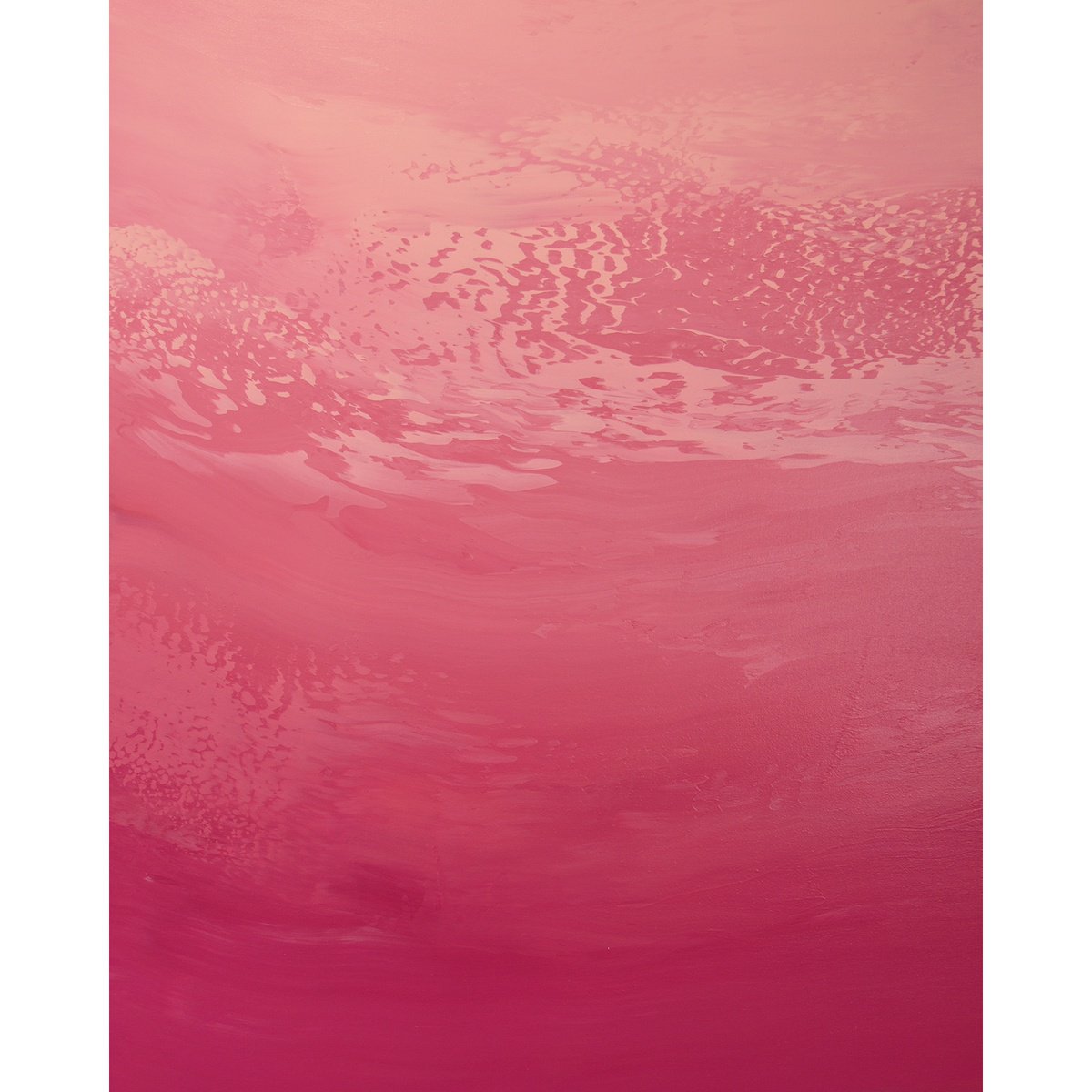 Expressive Abstract Acrylic Painting By Suzanne Vaughan, 24 X 30", Cheerful Pink - Color Field, Original Artwork