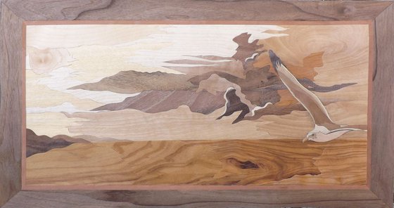 The Gull and I (marquetry work)