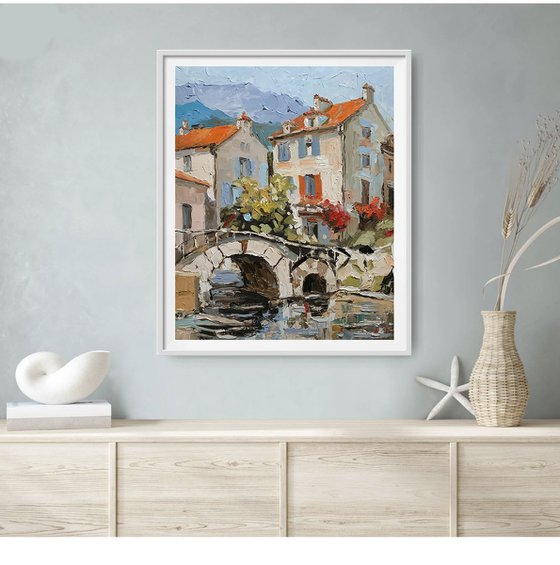 Alpine Town in Autumn Light.