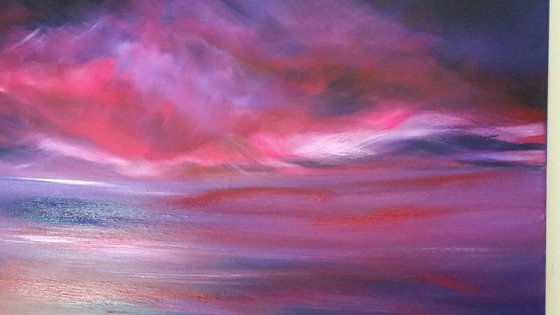 Distant Dreams - Purple pink PANORAMIC Seascape