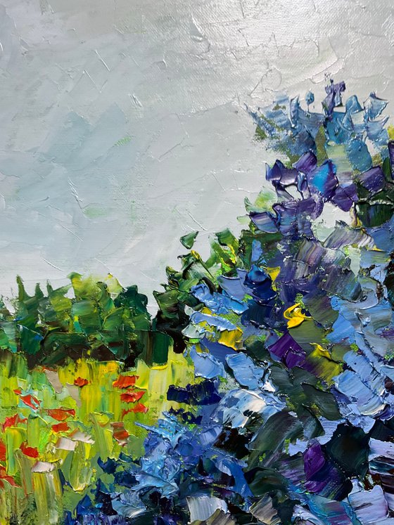 Lilac valley with popies 1