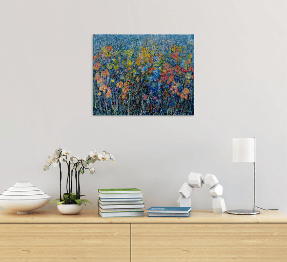 Whimsical Bloom -  Original Painting on Canvas influenced by Jackson Pollock's Style