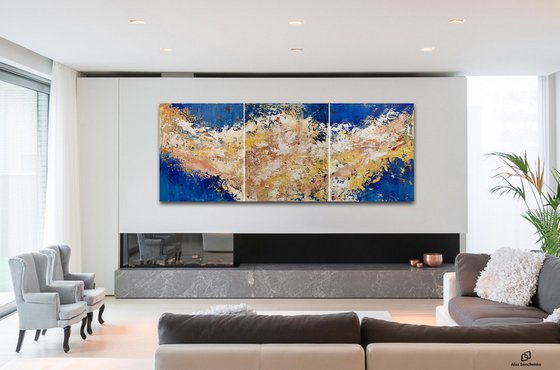 255x100cm. / Abstract triptych / Abstract 2183