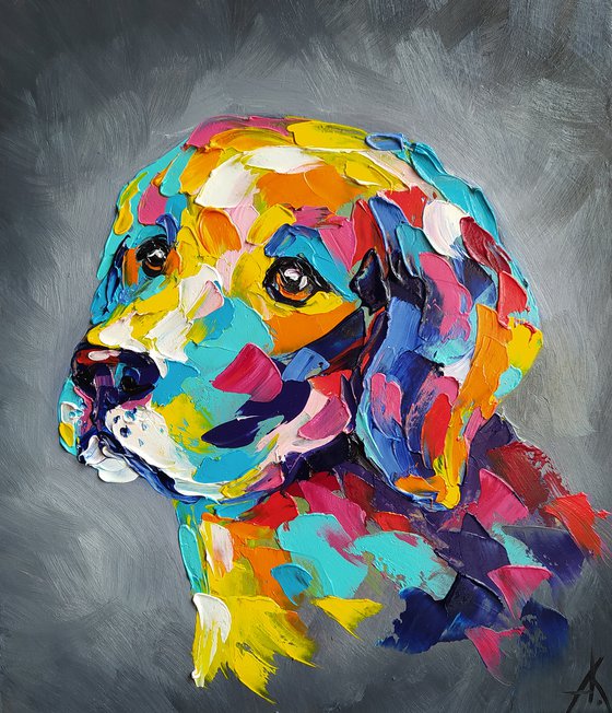My lovely labrador - funny pet, labrador, labrador dog, labrador face, pet oil painting, dog, dog face, dog oil painting,