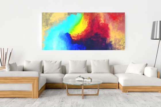 Fighting the Reality No.2  - XXL 200 x 100 cm abstract painting