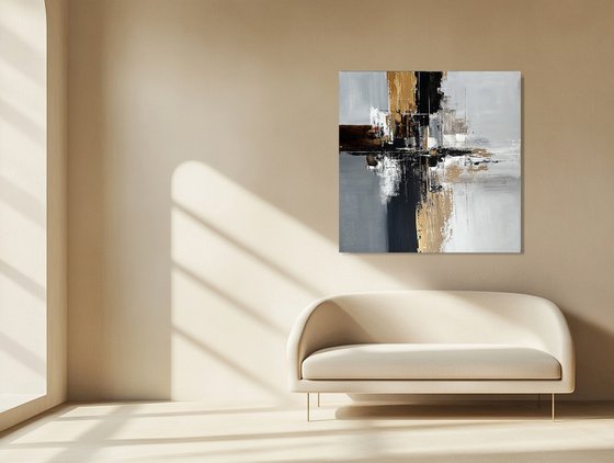 Balanced Axis. Square Contemporary Abstract