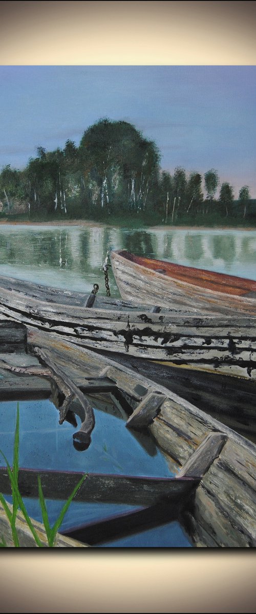 Landscape with boats by Simona Tsvetkova