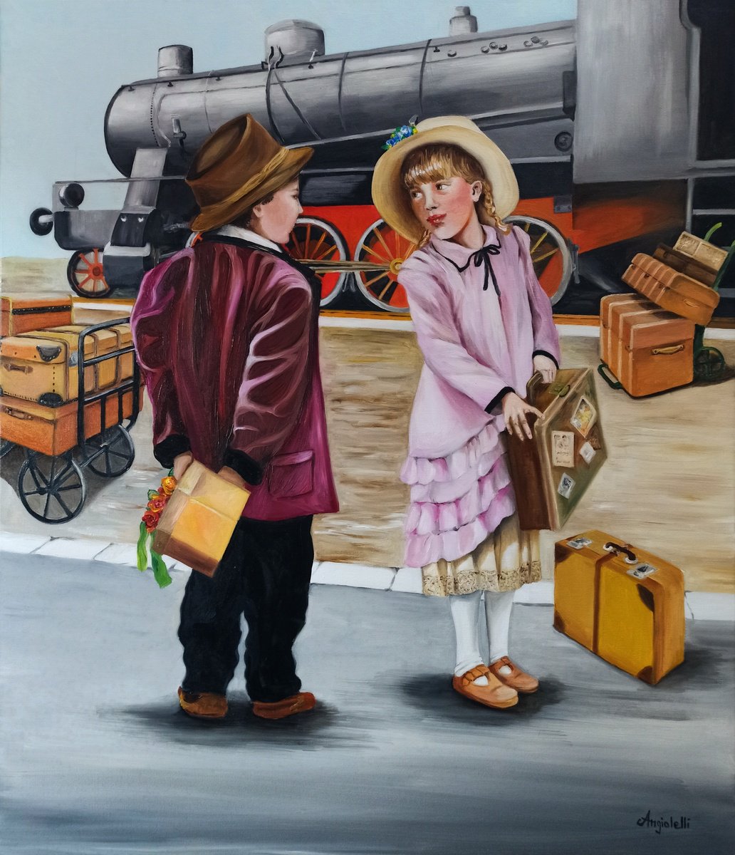 Photorealistic Portrait Oil Painting By Anna Rita Angiolelli, 24 X 28, Children