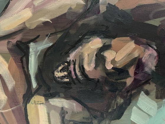 Nude male oil painting gay erotic art