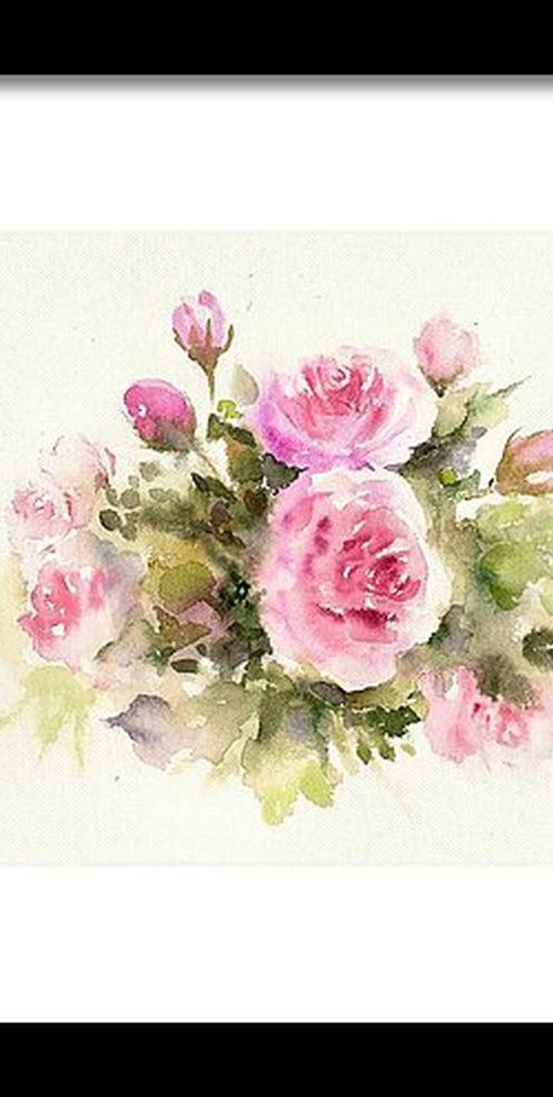 Bunch of Pink Spring Roses by Asha Shenoy