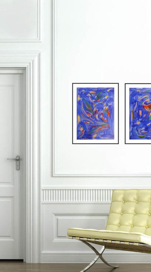 luminescence / triptych 35,43 x 15,75 in (90 x 40 cm) by Pierre-Yves Beltran