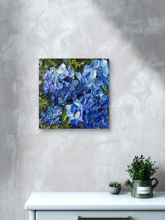 Midnight Hydrangea I — Blue Floral