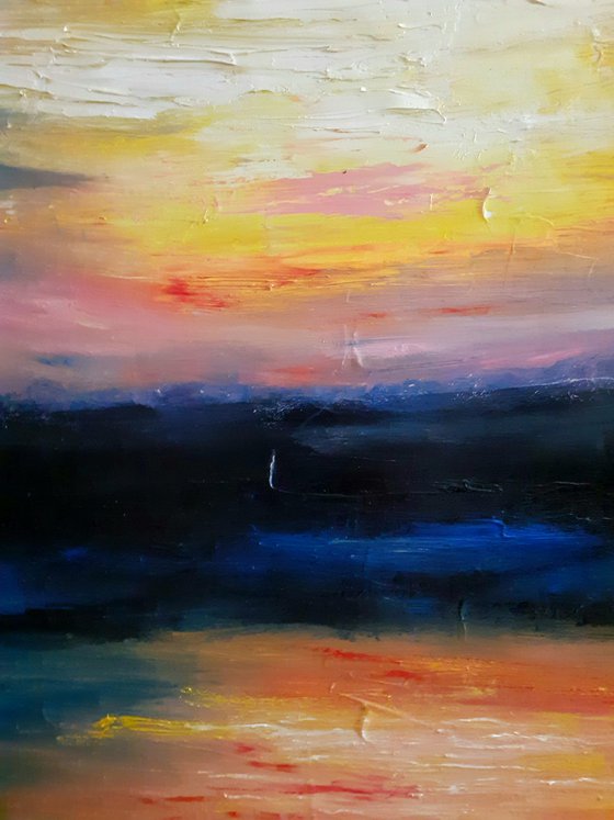 Magic Sun.  100 x 100 cm oil painting