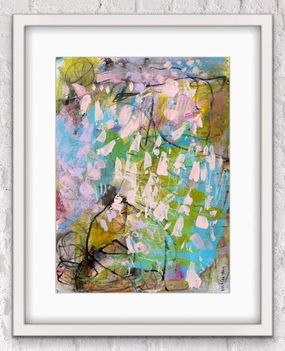 Falling Petals - Colorful Bold Abstract Expressionism by Kat Crosby
