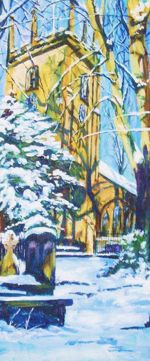 Pott Shrigley Church in Winter by Max Aitken