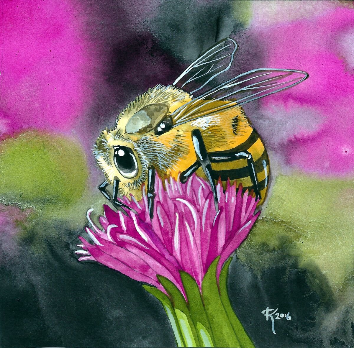 Bee With Buds 2 by Terri Kelleher