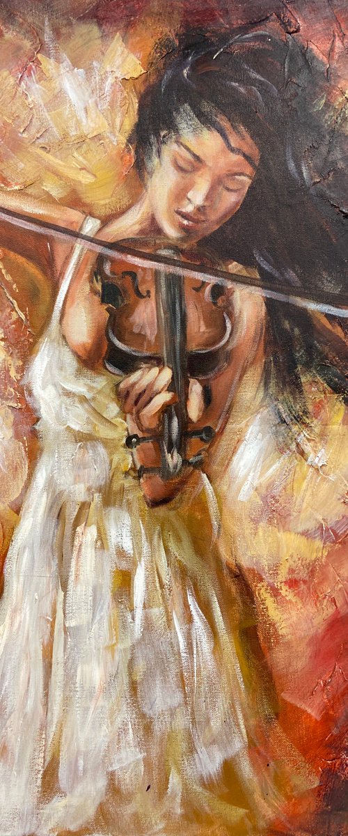 Violinist girl by Tawab Safi