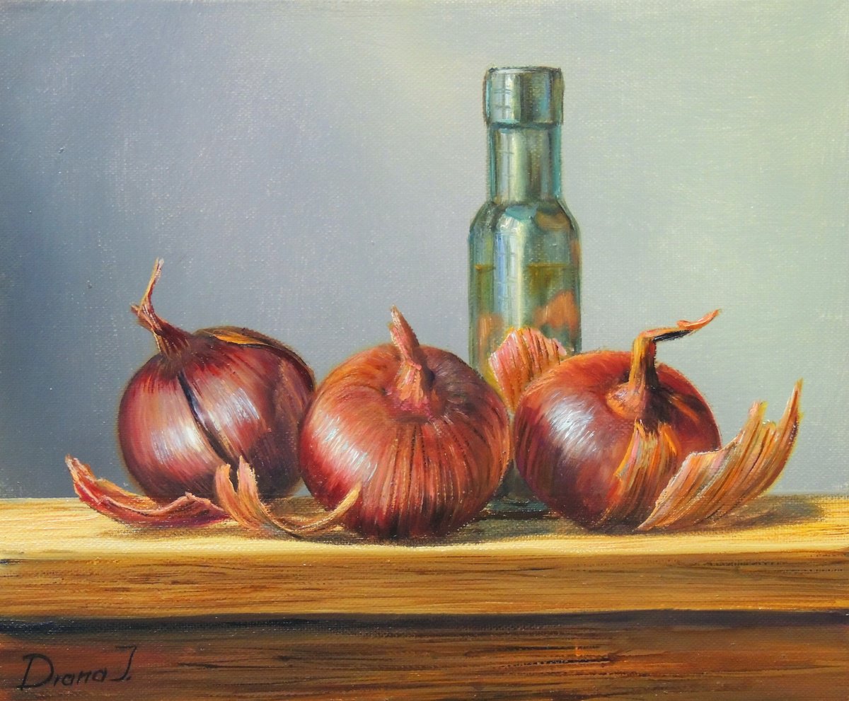 Photorealistic Still Life Oil Painting By Diana Janson, 12 X 10, Autumn