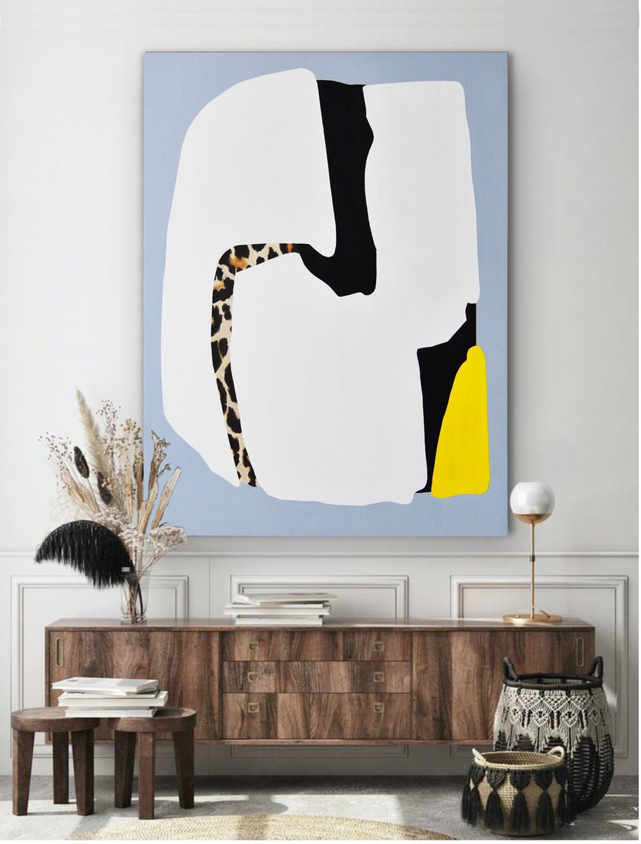 Abstract Acrylic Painting By Anfisa Kunevich, 35 X 50, Abstraction No. 7 Wild Animals, Original Artwork